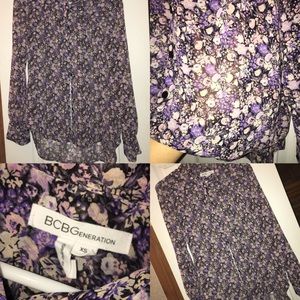 Floral Button up Sheer Blouse by BCBGeneration